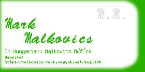 mark malkovics business card